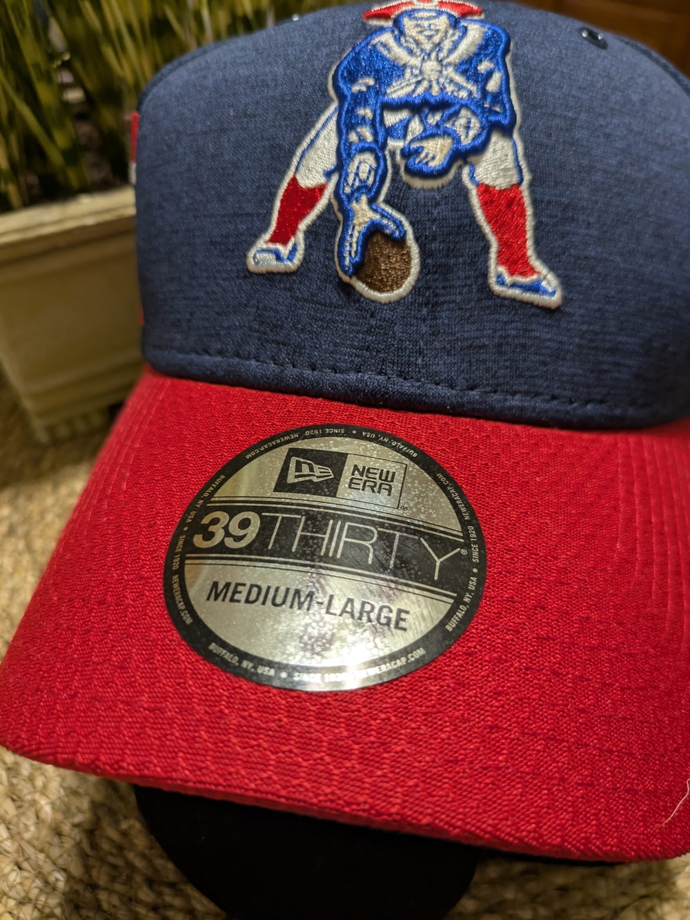 New Era Blue and Red Baseball Cap with Team Patch